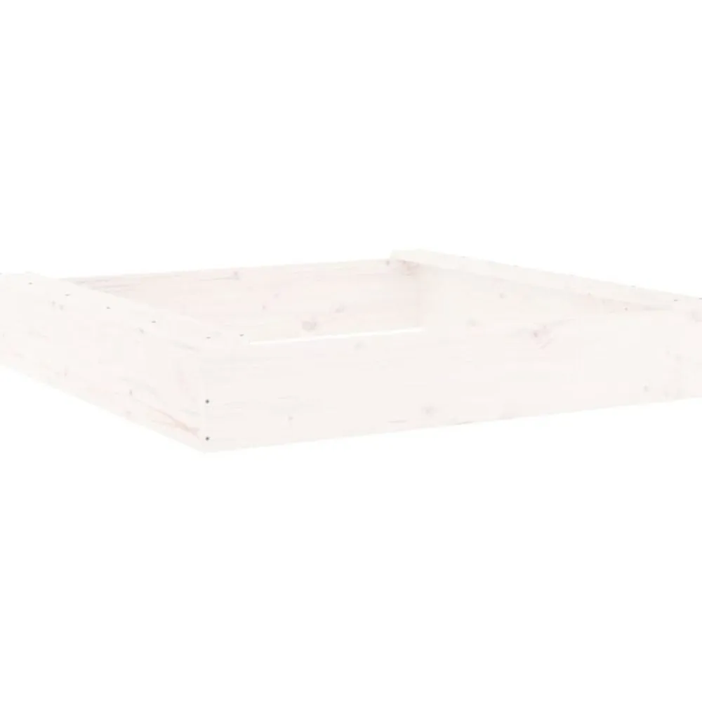 vidaXL Arenero con asientos cuadrado madera maciza de Pino blanco Online