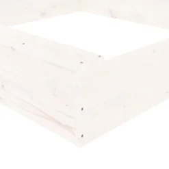vidaXL Arenero con asientos cuadrado madera maciza de Pino blanco Online