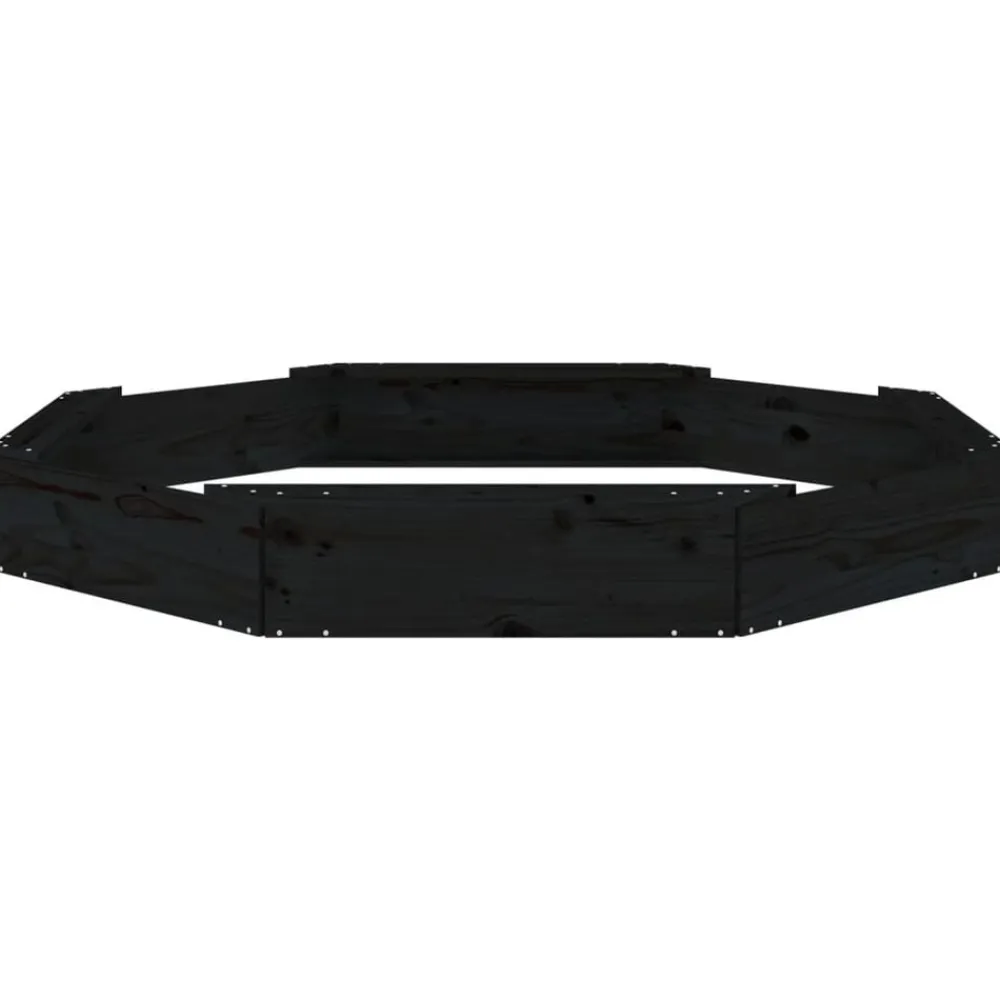 vidaXL Arenero con asientos octógono madera maciza de Pino negro Discount