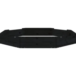 vidaXL Arenero con asientos octógono madera maciza de Pino negro Discount