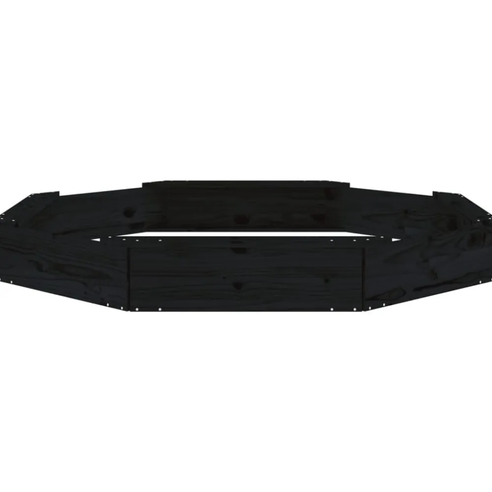 vidaXL Arenero con asientos octógono madera maciza de Pino negro Discount