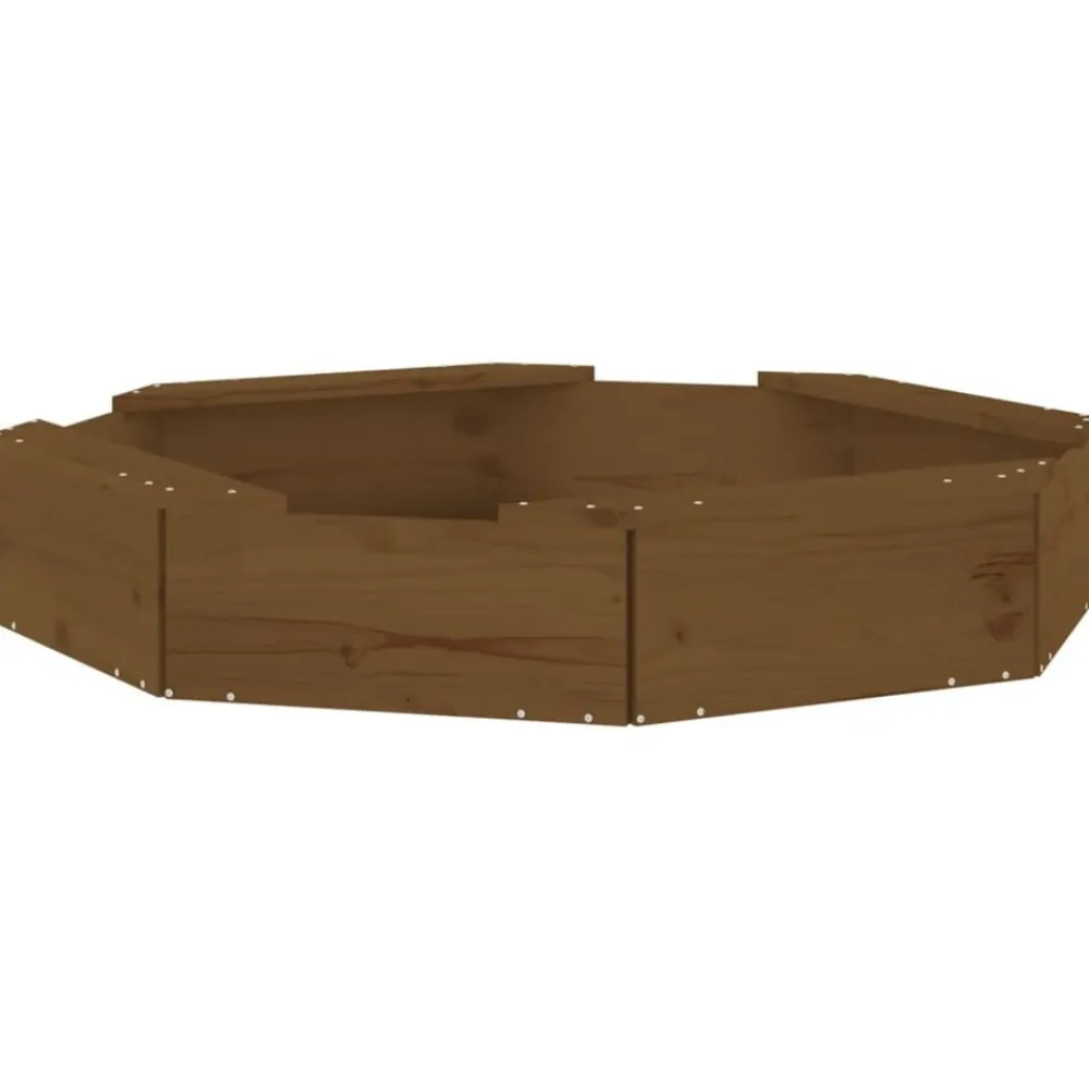 vidaXL Arenero con asientos octógono madera maciza de pino marrón miel Pino marrón miel Discount