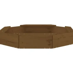 vidaXL Arenero con asientos octógono madera maciza de pino marrón miel Pino marrón miel Discount
