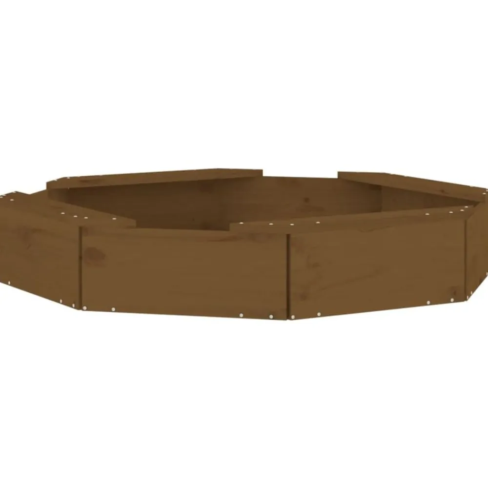 vidaXL Arenero con asientos octógono madera maciza de pino marrón miel Pino marrón miel Discount