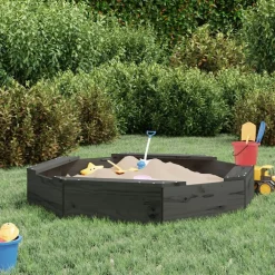 vidaXL Estructuras Para Juegos Al Aire Libre-Arenero con asientos octógono madera maciza de