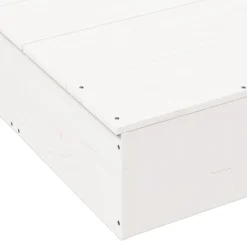 vidaXL Arenero con tapa madera maciza de pino 111x111x19,5 cm Blanco Discount