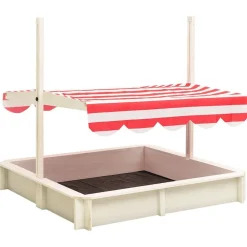 vidaXL Estructuras Para Juegos Al Aire Libre-Arenero con tejado ajustable madera abeto UV50