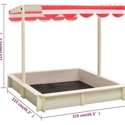 vidaXL Estructuras Para Juegos Al Aire Libre-Arenero con tejado ajustable madera abeto UV50