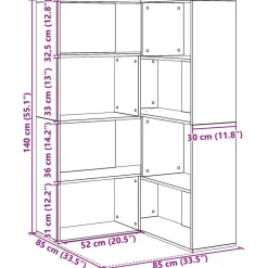 vidaXL Armario 2 pcs 85 x 85 x 140 cm Madera de ingeniería Roble negro Clearance
