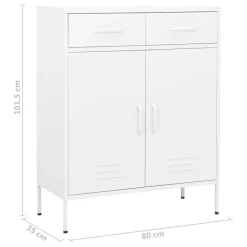 vidaXL Armario almacenamiento acero 80x35x101,5 cm Blanco Hot