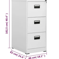 vidaXL Armario archivador de acero gris claro 46x62x102,5 cm Hot