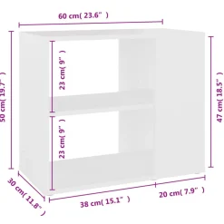 vidaXL Armario auxiliar de madera contrachapada 60x30x50 cm Blanco Outlet