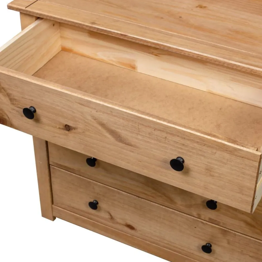 vidaXL Armario auxiliar de madera de pino estilo Panamá 80x40x73 cm Marrón Hot