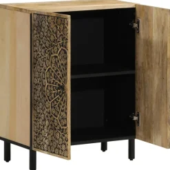 vidaXL Armario auxiliar madera maciza de mango 60x33x75 cm Clearance