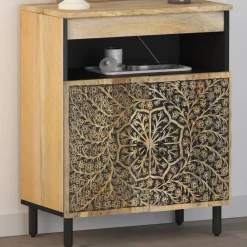vidaXL Armario auxiliar madera maciza de mango 60x33x75 cm Discount