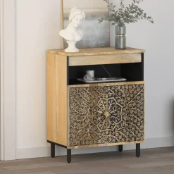 vidaXL Armario auxiliar madera maciza de mango 60x33x75 cm Discount