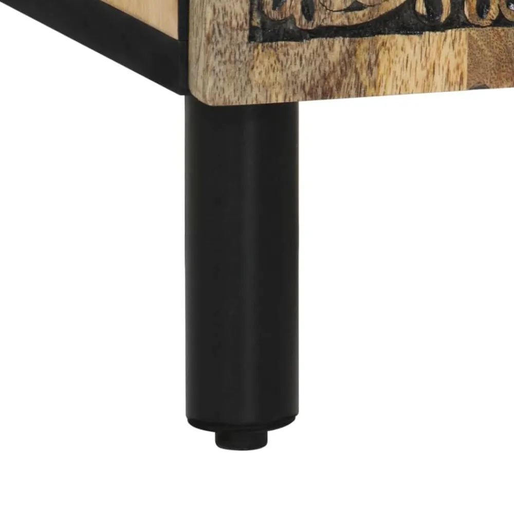 vidaXL Armario auxiliar madera maciza de mango 60x33x75 cm Discount