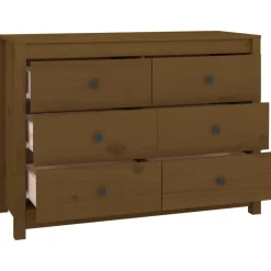 vidaXL Armarios Y Almacenamiento-Armario auxiliar madera maciza de pino marrón miel 100x40x72 cm
