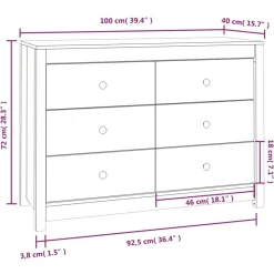 vidaXL Armarios Y Almacenamiento-Armario auxiliar madera maciza de pino marrón miel 100x40x72 cm
