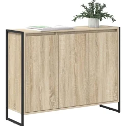 vidaXL Armarios Y Almacenamiento-Armario auxiliar Sonoma 96,5 x 30 x 75 cm Madera contrachapada