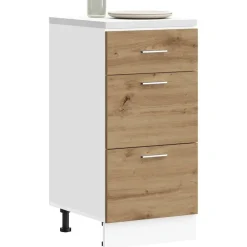 vidaXL Armarios Y Almacenamiento-Armario bajo "Lyon" Roble Artesano 40x46x81,5 cm Madera de ingeniería