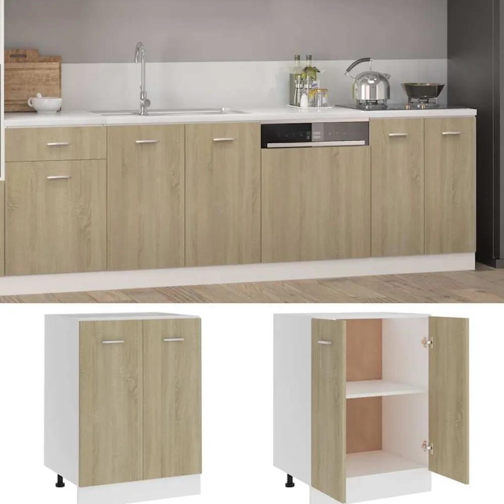 vidaXL Armario bajo "Lyon" 60x46x81,5 cm Madera de ingeniería Roble Sonoma Online