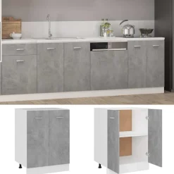 vidaXL Armario bajo "Lyon" Gris Hormigón 60x46x81,5 cm Madera de ingeniería Gris hormig&oacute;n Outlet