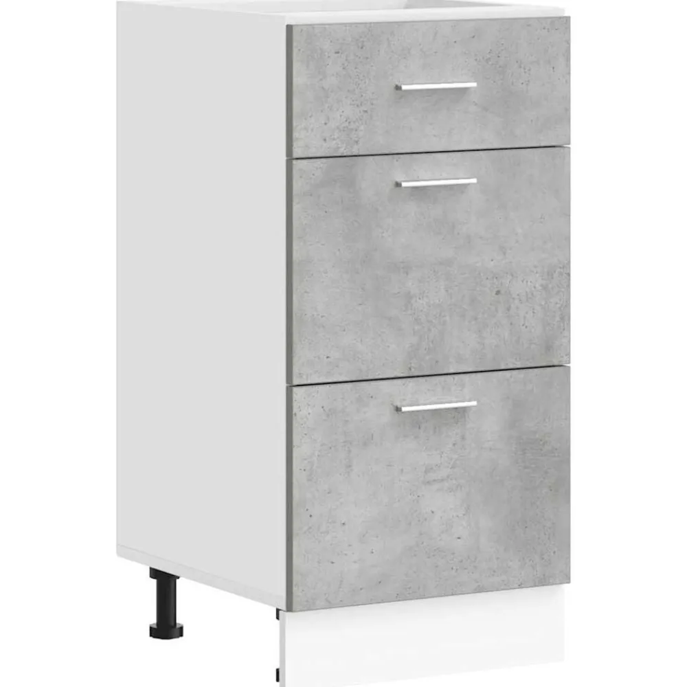 vidaXL Armarios Y Almacenamiento-Armario bajo "Lyon" Gris Hormigón 40x46x81,5 cm Madera de ingeniería
