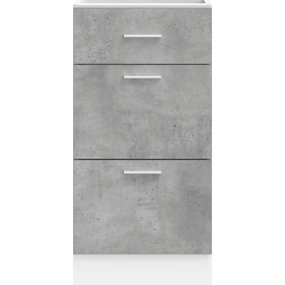 vidaXL Armarios Y Almacenamiento-Armario bajo "Lyon" Gris Hormigón 40x46x81,5 cm Madera de ingeniería