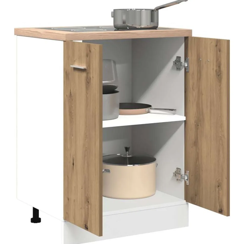 vidaXL Armarios Y Almacenamiento-Armario bajo "Lyon" Roble Artesano 60x46x81,5 cm Madera de ingeniería