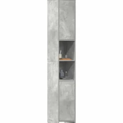 vidaXL Conjuntos De Muebles-Armario baño madera contrachapada gris hormigón 30x30x183,5 cm
