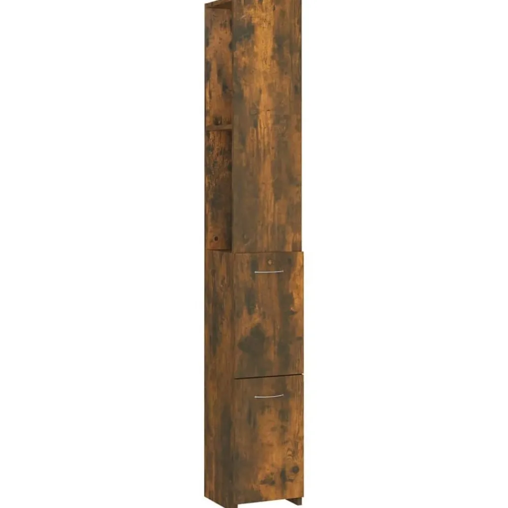 vidaXL Conjuntos De Muebles-Armario baño madera contrachapada 25x26,5x170 cm