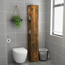 vidaXL Conjuntos De Muebles-Armario baño madera contrachapada 25x26,5x170 cm