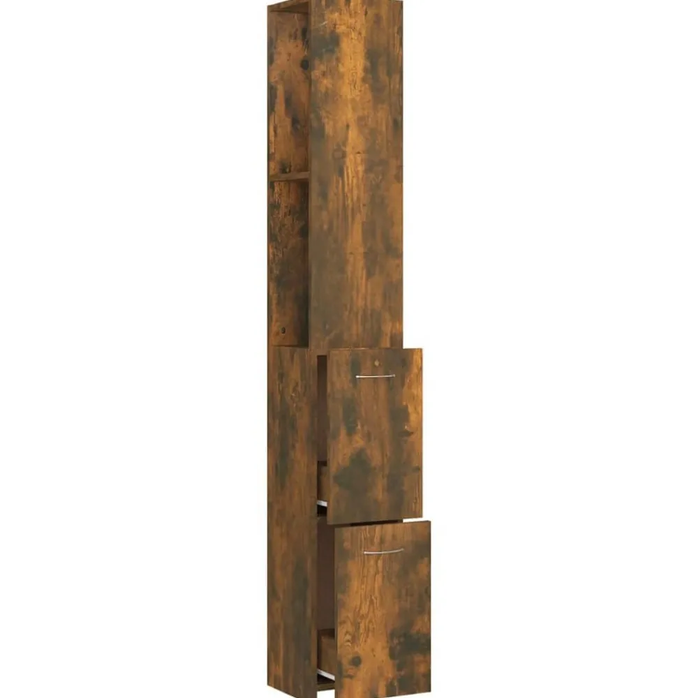 vidaXL Conjuntos De Muebles-Armario baño madera contrachapada 25x26,5x170 cm