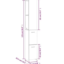 vidaXL Conjuntos De Muebles-Armario baño madera contrachapada 25x26,5x170 cm