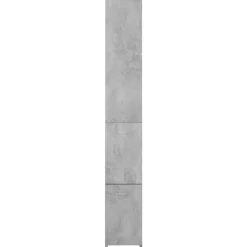 vidaXL Conjuntos De Muebles-Armario baño madera contrachapada gris hormigón 25x26,5x170 cm