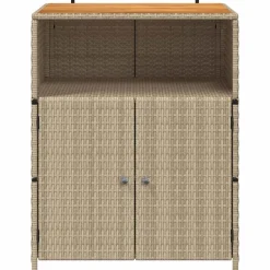 vidaXL Armario 70 x 50 x 87 cm Poliéster y Ratten Roly Beige Best