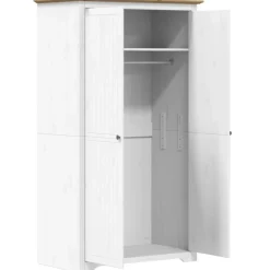 vidaXL Armario BODO madera maciza de pino blanco marrón 99x53,5x173 cm Marr&oacute;n Hot