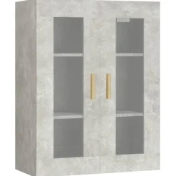 vidaXL Armarios Y Almacenamiento-Armario colgante de pared gris hormigón 69,5x34x90 cm