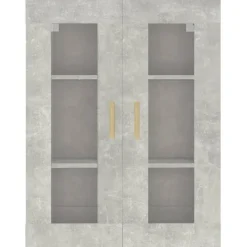 vidaXL Armarios Y Almacenamiento-Armario colgante de pared gris hormigón 69,5x34x90 cm