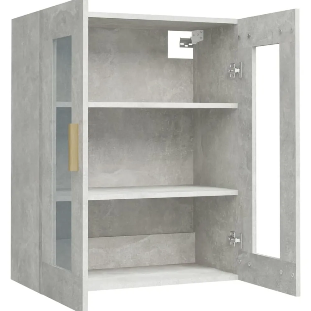 vidaXL Armarios Y Almacenamiento-Armario colgante de pared gris hormigón 69,5x34x90 cm