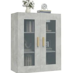 vidaXL Armarios Y Almacenamiento-Armario colgante de pared gris hormigón 69,5x34x90 cm