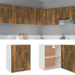 vidaXL Armario colgante "Lyon" de, , 50x31x60 cm, madera de ingeniería Roble ahumado Sale