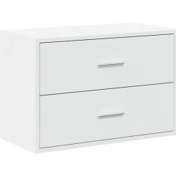 vidaXL Armario con 2 cajones 60x31x40 cm madera de ingeniería Blanco Discount