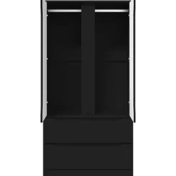 vidaXL Armario con cajón 79,5 x 49 x 156 cm Madera de ingeniería Negro Outlet