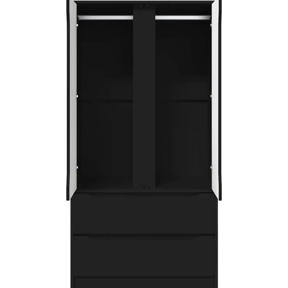vidaXL Armario con cajón 79,5 x 49 x 156 cm Madera de ingeniería Negro Outlet