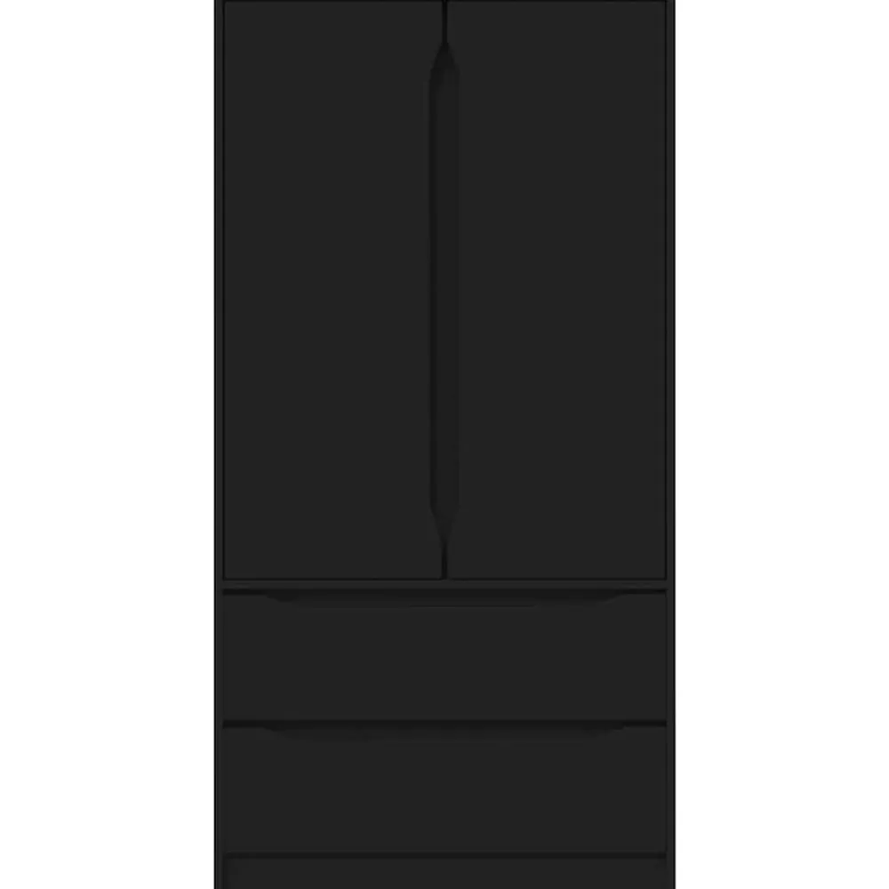 vidaXL Armario con cajón 79,5 x 49 x 156 cm Madera de ingeniería Negro Outlet