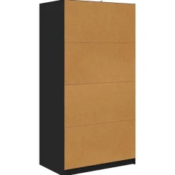 vidaXL Armario con cajón 79,5 x 49 x 156 cm Madera de ingeniería Negro Outlet