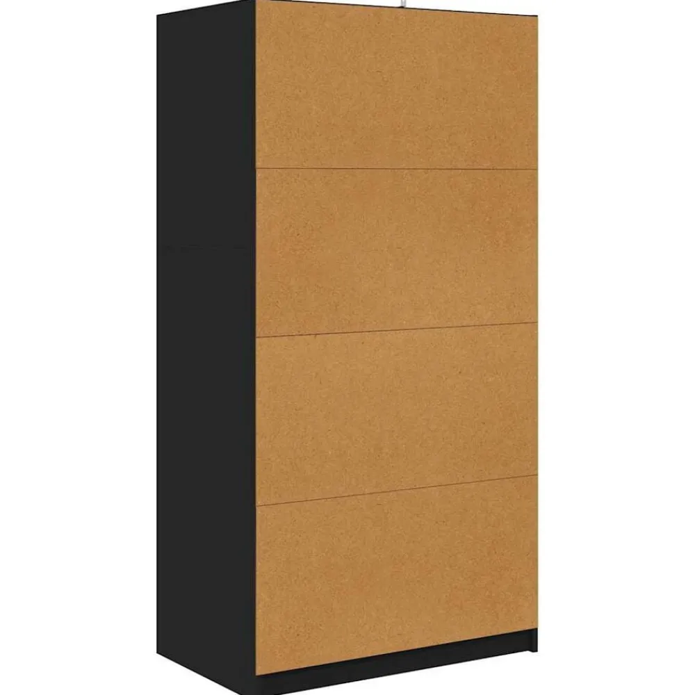 vidaXL Armario con cajón 79,5 x 49 x 156 cm Madera de ingeniería Negro Outlet