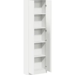 vidaXL Armario con estante 55 x 25 x 189 cm Madera de ingeniería White Best
